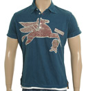 College Blue Horse Polo Shirt