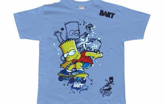 Old Glory Simpsons - Boys Skateboard Youth T-shirt X-Small Light Blue