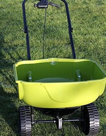 Olive Grove Large Heavy Duty Lawn Fertiliser Spreader For Medium or Large Gardens-REDUCED