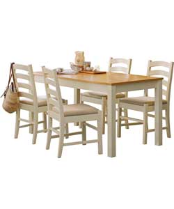 Pine Dining Table and 6 Chairs