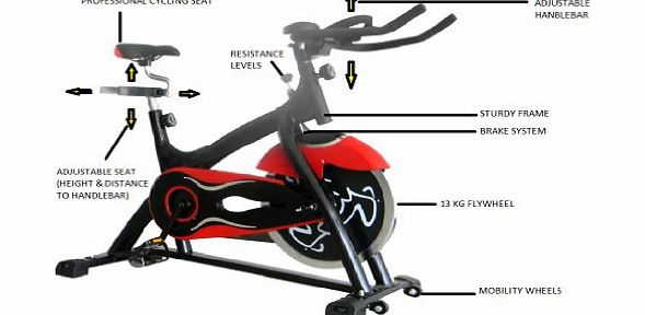 Olympic 41 Indoor Cycling Bike - Black/Red