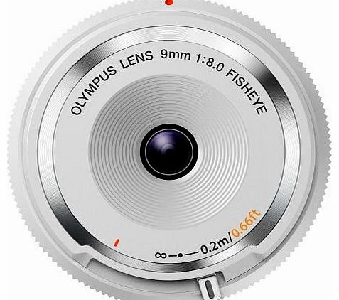 9mm 1:8.0 Fish Eye Body Cap Lens - White