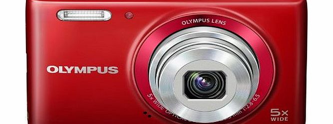 Olympus STYLUS VG-180 Digital Compact Camera - Red (16MP, 5x Wide Optical Zoom) 2.7 inch LCD