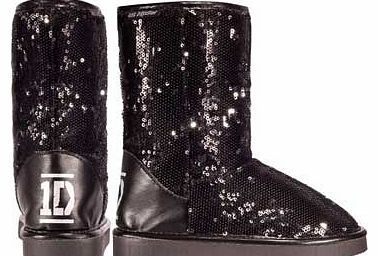 One Direction Girls Black Sequin Boot - Size 2