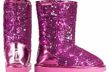 One Direction Girls Pink Sequin Boot - Size 11