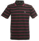 Black and Pink Pique Polo Shirt