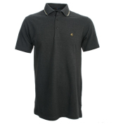 Grey Button Collar Polo Shirt