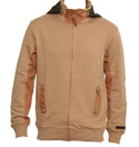 One True Saxon Light Brown Full Zip Hooded Casual Jacket