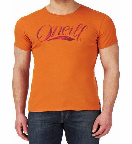Mens ONeill Lm Graduate T-shirt - Orange Rust