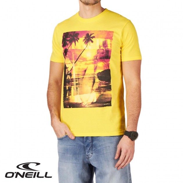 Mens ONeill Shorebreak T-Shirt - Sticky Yellow