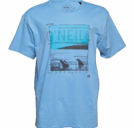 Mens South Swell T-Shirt Stone Blue