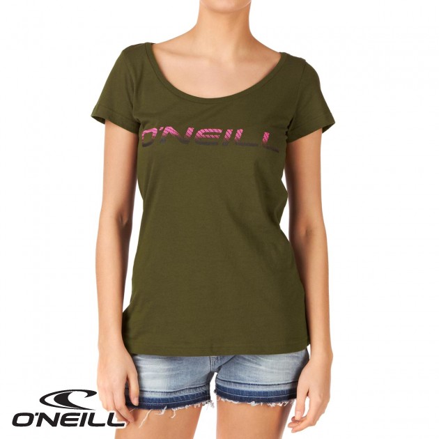 Womens ONeill Saffron T-Shirt - Stone Olive