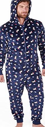 ONEZEE Mens Novelty Christmas Xmas Onesie - With Pom Poms And Antlers - Sizes XS-XL