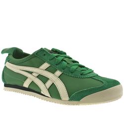 Female Onitsuka Tiger Mexico 66 Leather Upper Fashion Trainers in Green