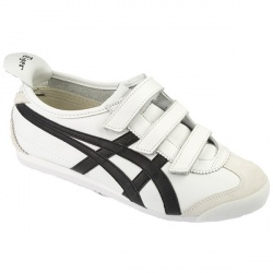 Male Mexico Baja Leather Upper Fashion Trainers in White-Black