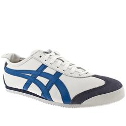 Male Onitsuka Mexico 66 Leather Upper Fashion Trainers in White and Blue, White and Green