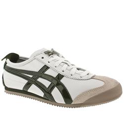 Male Onitsuka Mexico 66 Leather Upper Fashion Trainers in White and Green