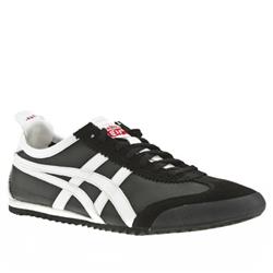 Male Onitsuka Tiger Mexico 66 Dx Leather Upper Fashion Trainers in Black and White