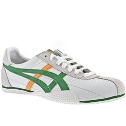 Male Onitsuka Tiger Runspark Leather Upper Fashion Large Sizes in White and Green