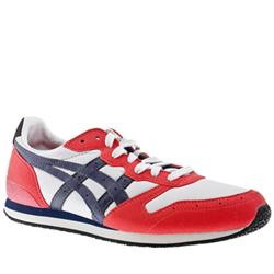 Male Saiko Runner Manmade Upper Fashion Trainers in Silver & Red