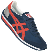 Onitsuka California 78 Blue and Fiery Red Trainers