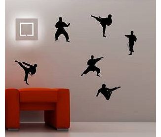 Online Design 6 X Karate Wall Art Sticker Vinyl Bedroom Decal Kids - Black