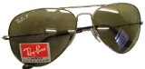 Ray Ban Large Metal Aviator Sunglasses Model 3025 Gunmetal Frame with Grey/Green POLARIZED lenses - 58mm lens size - Brand New