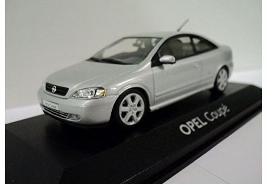 Opel Astra G Coupe Silver 1:43 Diecast Model Car Made by Minichamps Genuine Opel Collectors Model. Not suitable for children under 14 years