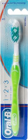 Oral-B, 2102[^]0101919 123 Shiny Clean 40 Medium Toothbrush
