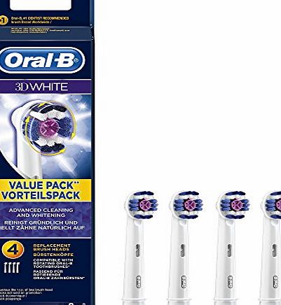 Oral-B 3D White Electric Toothbrush Replacement Heads - Pack of 4