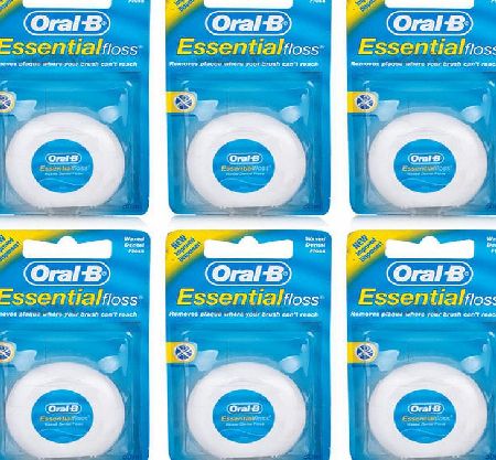 Oral B Oral-B Essential Waxed Dental Floss 6 Pack
