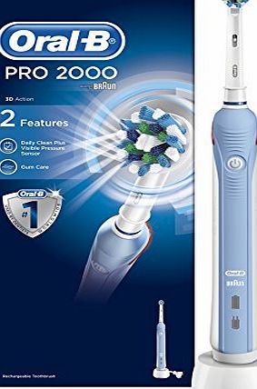 Oral-B Pro 2000 CrossAction Electric Rechargeable Toothbrush Powered by Braun