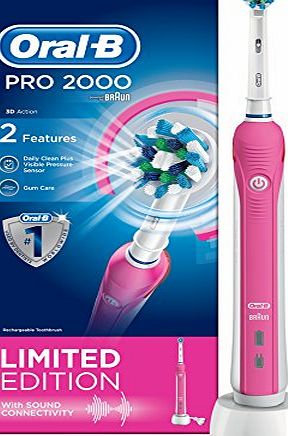 Oral-B PRO 2000 Pink Electric Rechargeable Toothbrush
