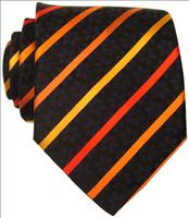 Orange Pencil Stripe Silk Tie by Simon Carter