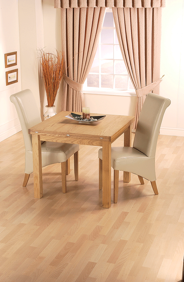 Oregon Oak Extendable Square Table - 3ft to 6ft