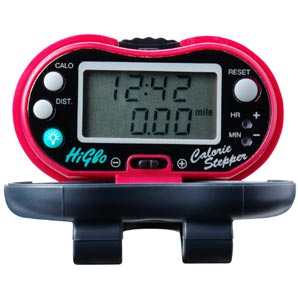 PE316CA Electronic Pedometer with Calorie Counter- Red