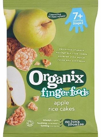 Organix Stage 2 From 7 Months Finger Foods Organic Apple Rice Cakes 50 g (Pack of 7)