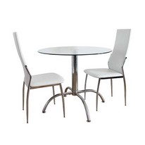 Lombard Bistro Dining Set in White and Chrome