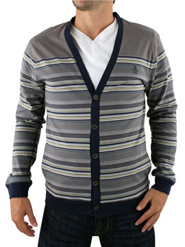 Grey Stripe Jersey Cardigan