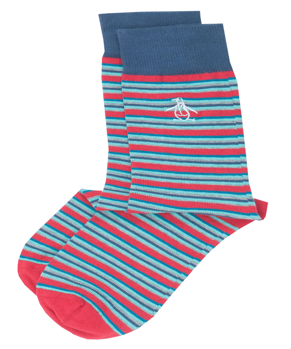 Original Penguin Multi-Stripe Socks Mars Burgundy
