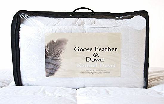 Lancashire Bedding - New White Goose Feather amp; Down Duvet Quilt - 10.5 Tog Super King Size - Luxury 250 Thread Count 100% Cotton Cambric Fabric