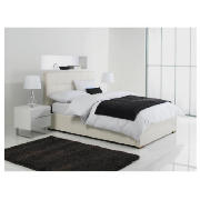 Orleans King Faux Leather Storage Bed, White,
