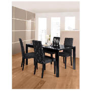 Dining Table, black & 4 Lucca black