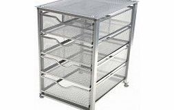 Osco Desktop Filing 4 Drawers Mesh - Color: Silver