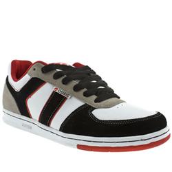 Male Osiris Caswell Leather Upper Fashion Trainers in White and Black