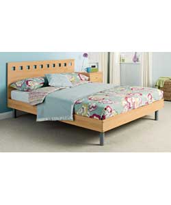 Oslo Beech Double Bed with Comfort Mattress