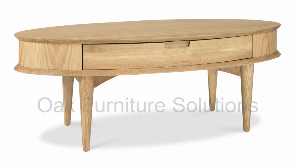 Oak Coffee Table with Drawer