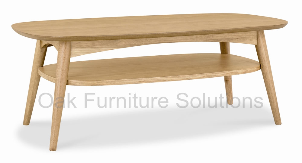 Oak Coffee Table with Shelf