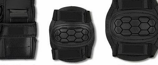 Osprey Childrens Kids Skate Pads, Knees Elbow Wrist Protection Pads (BLACK, CHILD SMALL)