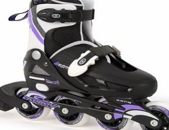 Girls Inline Skates - Black/White/Purple, Size 12-1